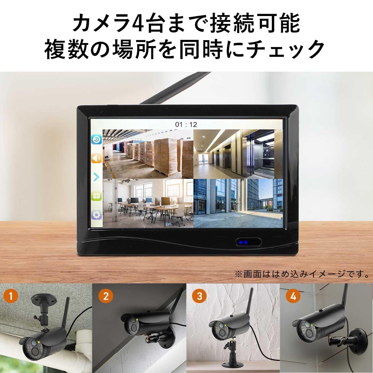 Amazon.co.jp: サンワダイレクト ワイヤレスモニター 防犯カメラ400 