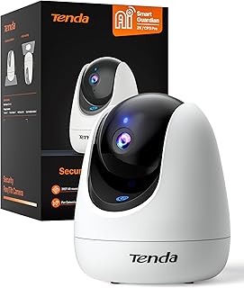 Tenda CP3 Indoor Surveillance Camera, 1080p WiFi IP Camera with 2-Way Audio, 360°/155° Rotation, 12 m Night Vision, People…