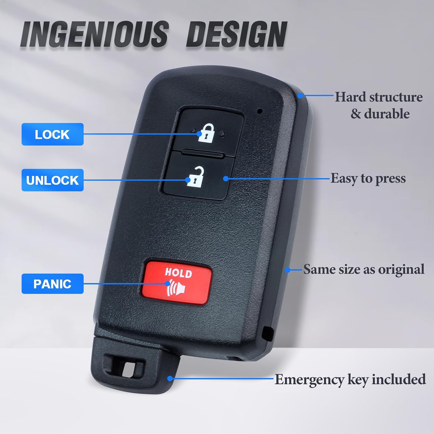 Key Fob Smart Transmitter Keyless Entry Remote Replacement for Toyota RAV4 Prius C 2013-2019 281451-0020 G Board HYQ14FBA 89904-52290 3 Buttons