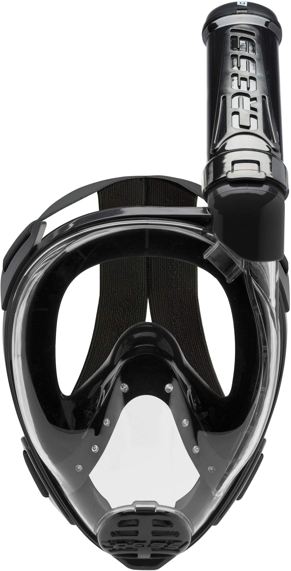 Cressi Unisex-Adult Baron Full Face Mask Maska Do Nurkowania Z Rurką I Pływania Na Powierzchni,Czarny/Czarny,M/L