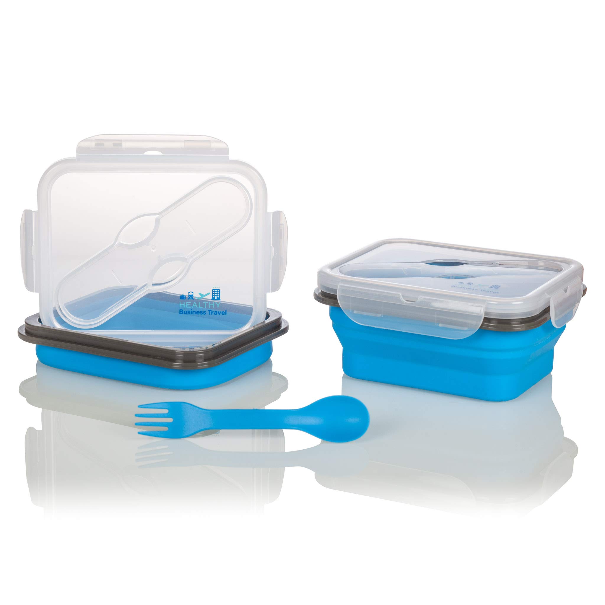 Caja de regalo corporativa saludable para los viajeros, incluye bolsa térmica térmica, exprimidor de frutas portátil, botella de agua plegable, contenedores de alimentos plegables, mini bloques de