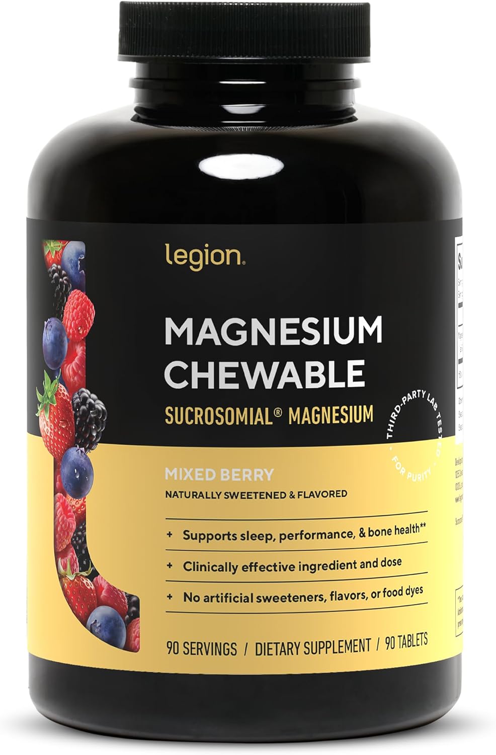 Legion Sucrosomial Magnesium Supplements - High Absorption Magnesium Supplement for Women & Men - Magnesium Mineral Supplements to Help Boost Athletic Performance & Overall Health - 120 Servings