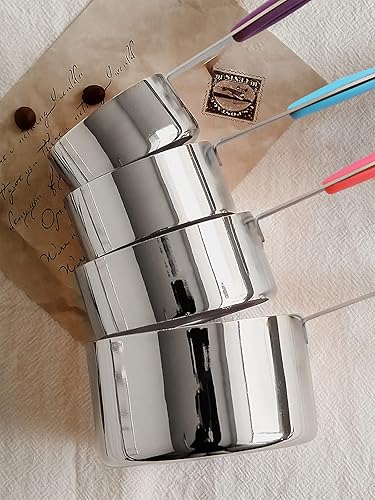 Miniatura 7 de Joyhill Stainless Steel Measuring Cups and Spoons Set of 10 Piece, Nesting Metal Measuring Cups Set with Soft Touch Silicone Handles for Dry and a)