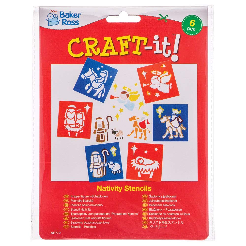Baker Ross FE763 Rangoli-stencils - pak van 8, wasbare stencils voor kinderen om kaarten, afbeeldingen, schilder- en drukprojecten te versieren