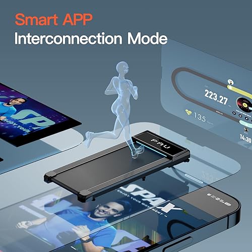 Miniatura 6 de Under Desk Treadmill with Incline, Mini Walking Pad, Treadmills for Home Office, Portable Walking Treadmills with Wheel