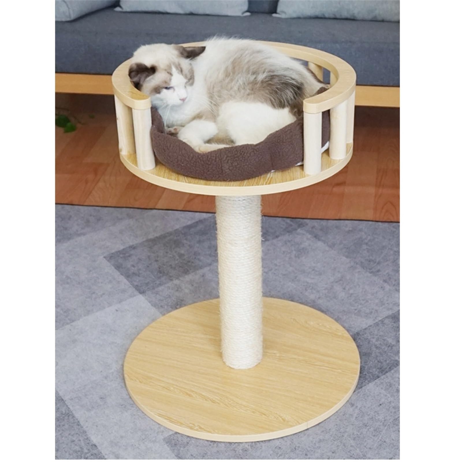 Mieszkanie dla kota Wieża wewnętrzna o średnicy 55 cm z drapakami do łóżka(Brown)