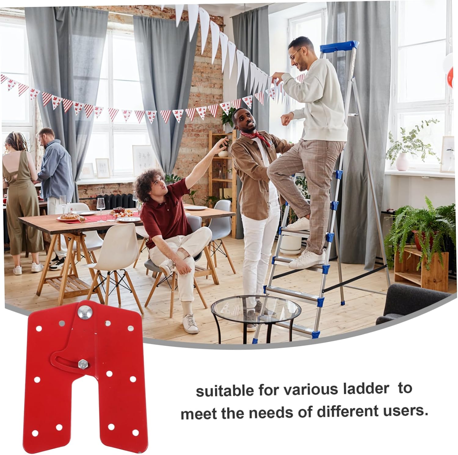 2pcs Folding Step Ladder Hinge Attic Ladder Hinge Replacement Kit Joint Red Easy Install and Disassembly