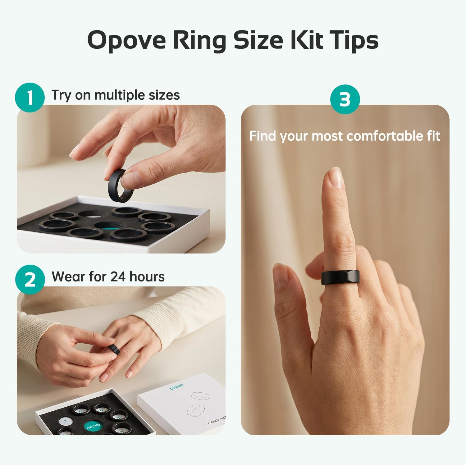 Opove O Ring Sizing Kit - Size First Before You Buy, Choose from 8 Sizes - Sizes 6 to 13, Find The Perfect Smart Ring, Stylish Design, Only Compatible with O Ring Smart Ring