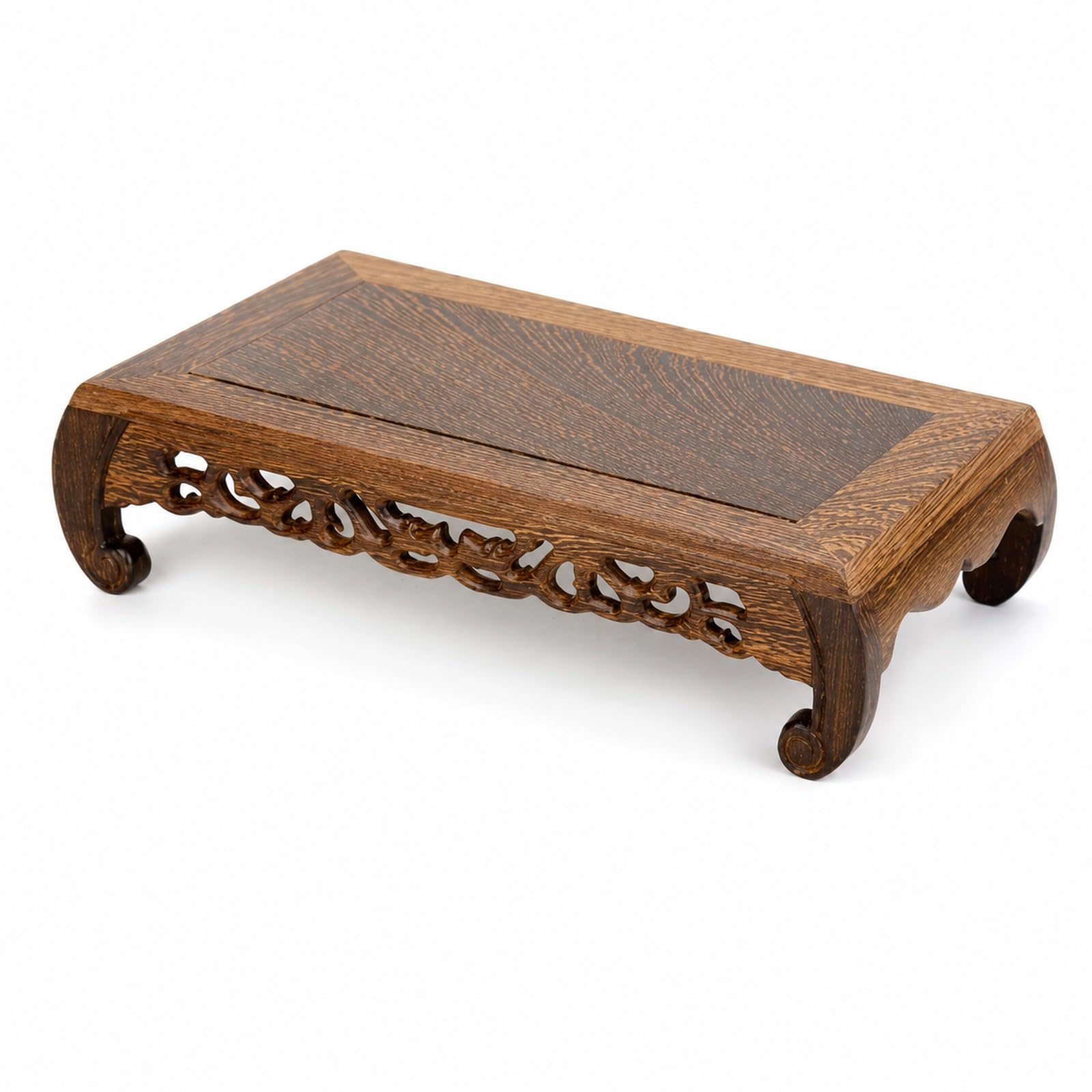 Présentoir en bois socle asiatique pour théière et rituel du thé