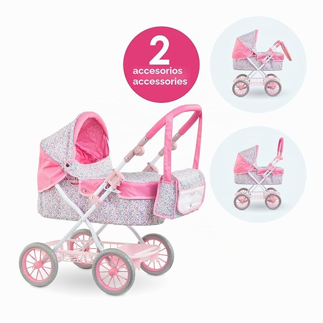 Foto 3 de 7 de Accessoires poupons - COROLLE - Landau Floral - pour poupons 36 a 52 cm - des 3 ans
