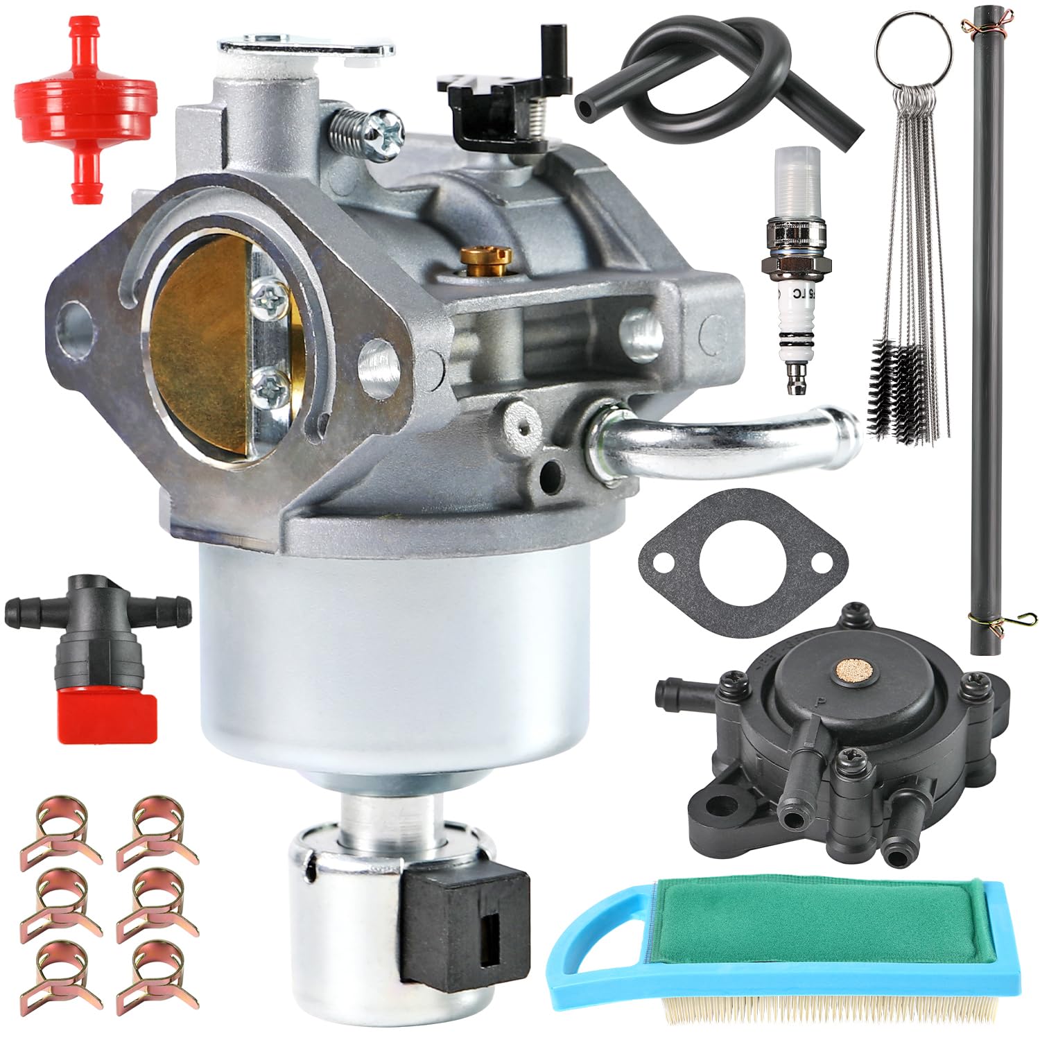Carburetor for 14hp 15hp 16hp 17hp 17.5hp 18hp Single Cylinder Engine Replace 594605 792768 591734 594603 Carb with Air Filter and Fuel Pump