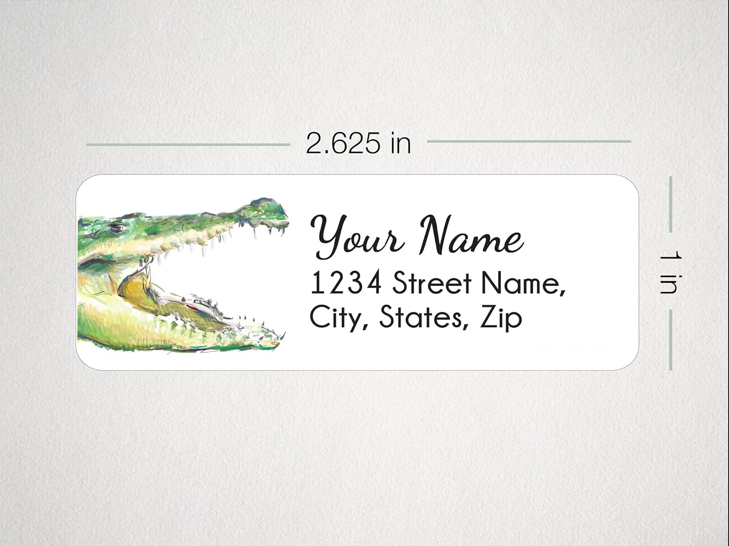 Personalized Alligator Return Address Label - 120 Pcs, Fun Crocodile Baby Boy Birthday Party Customized sticker