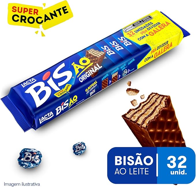 Chocolate Bisão Ao Leite em embalagem preta