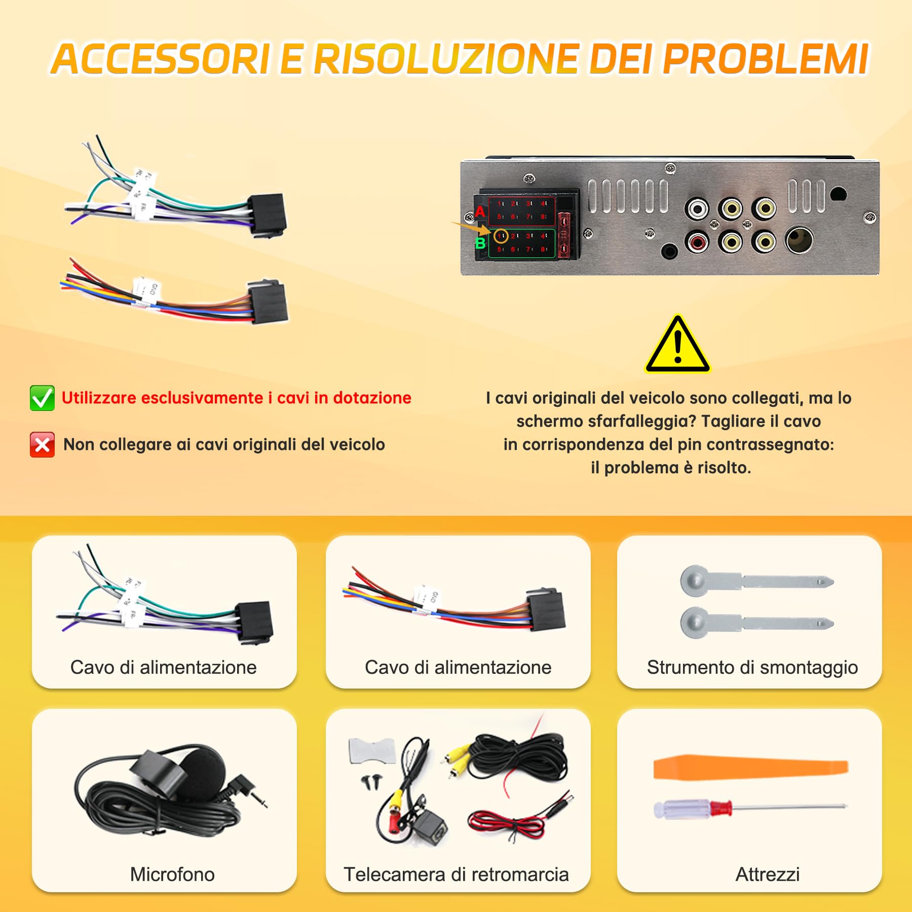 Autoradio Bluetooth 1 Din con Schermo da 6,28 Pollici, CarPlay/Android Auto | Telecamera Posteriore, Navigazione GPS, FM/RDS, Comandi al Volante, Comandi Vocali, Radio Auto Un Din Car Stereo Touch Screen