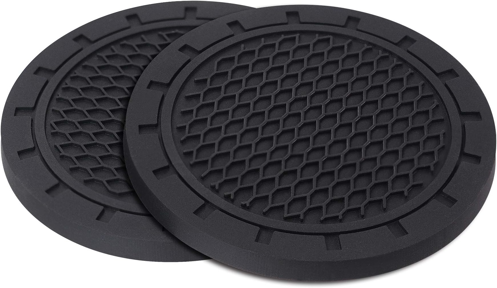Universal Vehicle Cup Holder Insert Coaster Car Interior Accessories - Silicone Anti Slip Cup Mat for All Cars (Set of 2, 2.75" Diameter)