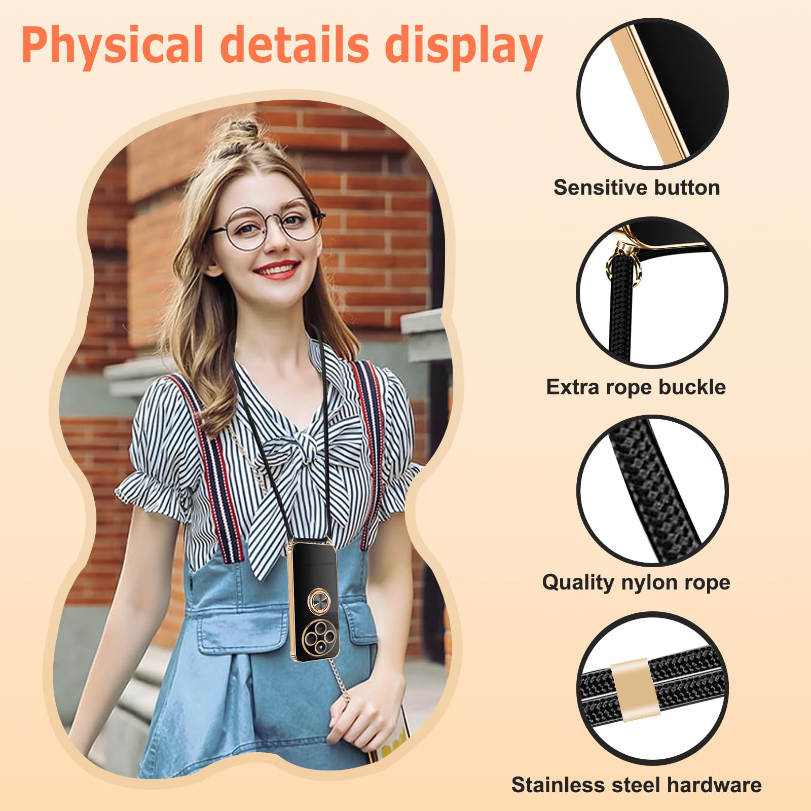 XYZ Coque Pour Xiaomi Redmi Note 14 Pro 5G, Avec Double Anneau De Support Cœur, Avec Lanière Pour Filles Et Femmes, Coque De Protection Luxe Mignonne Et Scintillante Pour Redmi Note 14