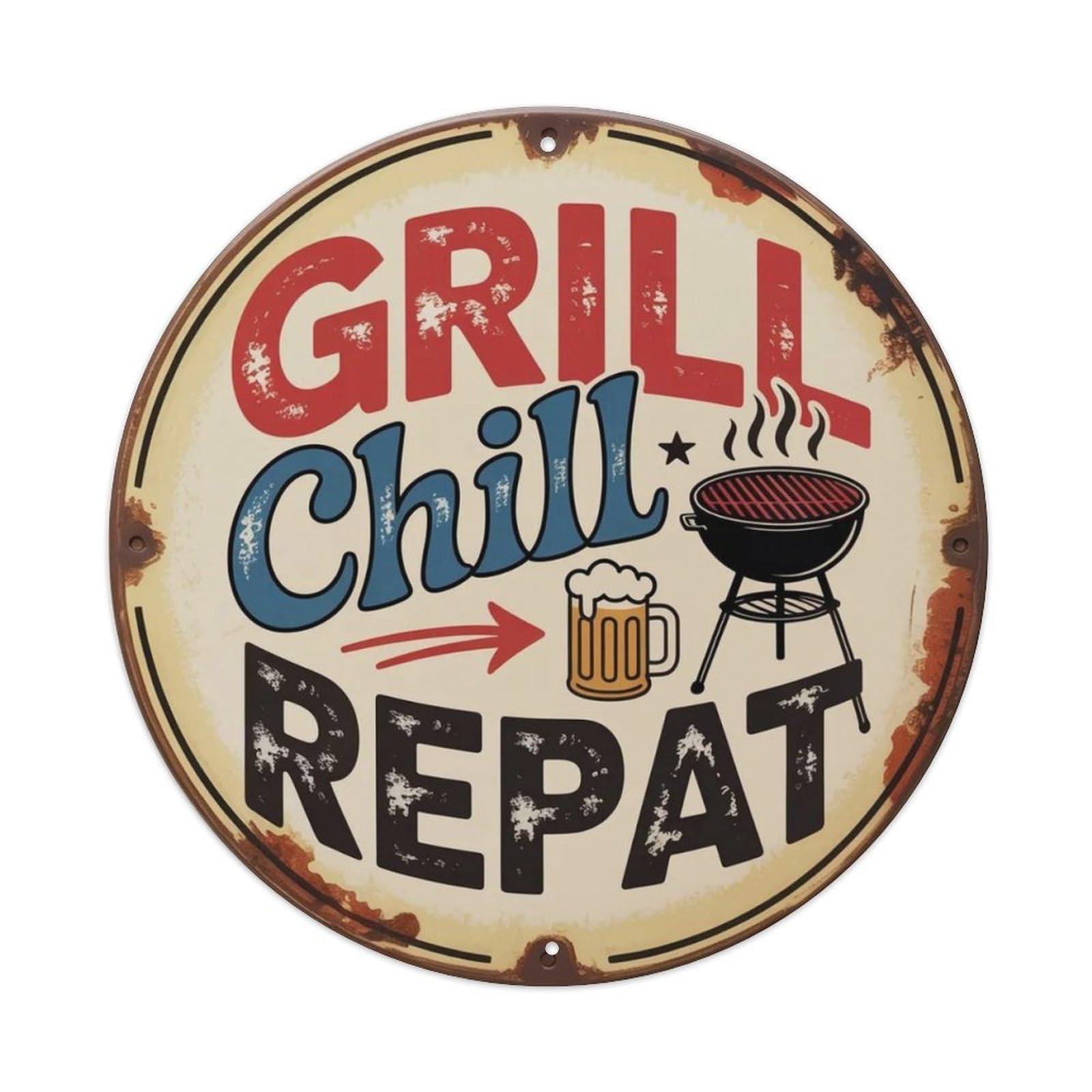 BBQ Grill Metal Tin Sign Plaque
