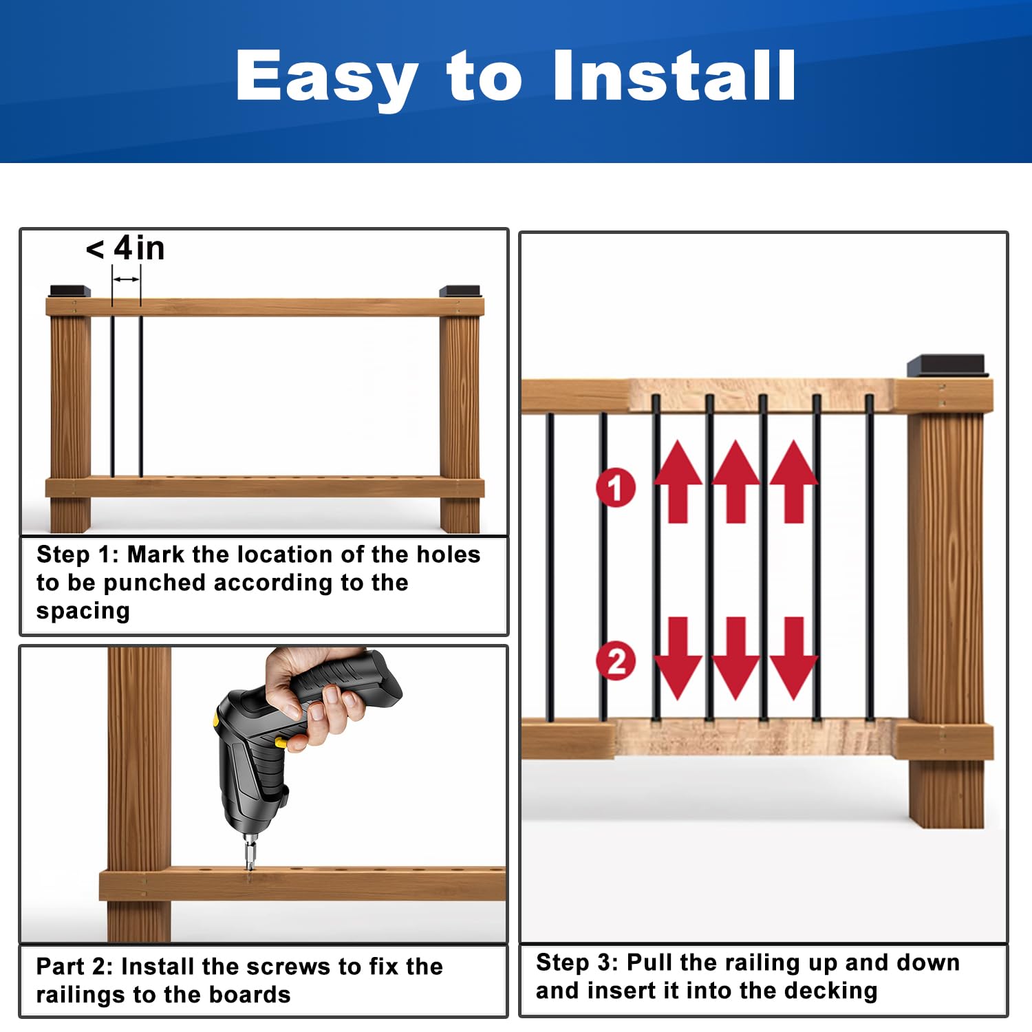 Entry Baluster Snapklik.com : 25 Pack - 26 Hollow Round Balusters For Deck Railing ...