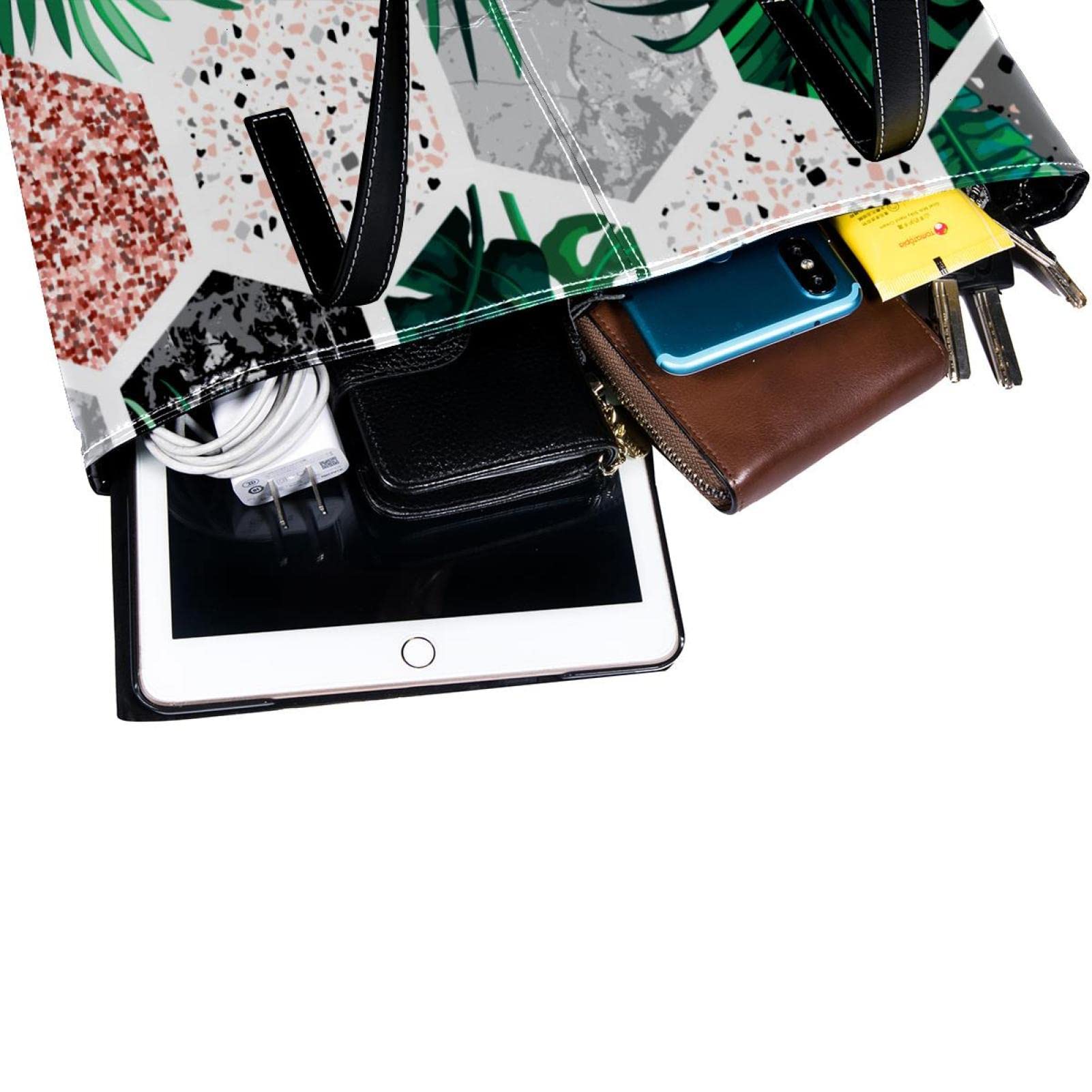 Bolso de mano con diseño geométrico de plantas hexagonales, ligero, casual, para la escuela, para profesores, Varios colores