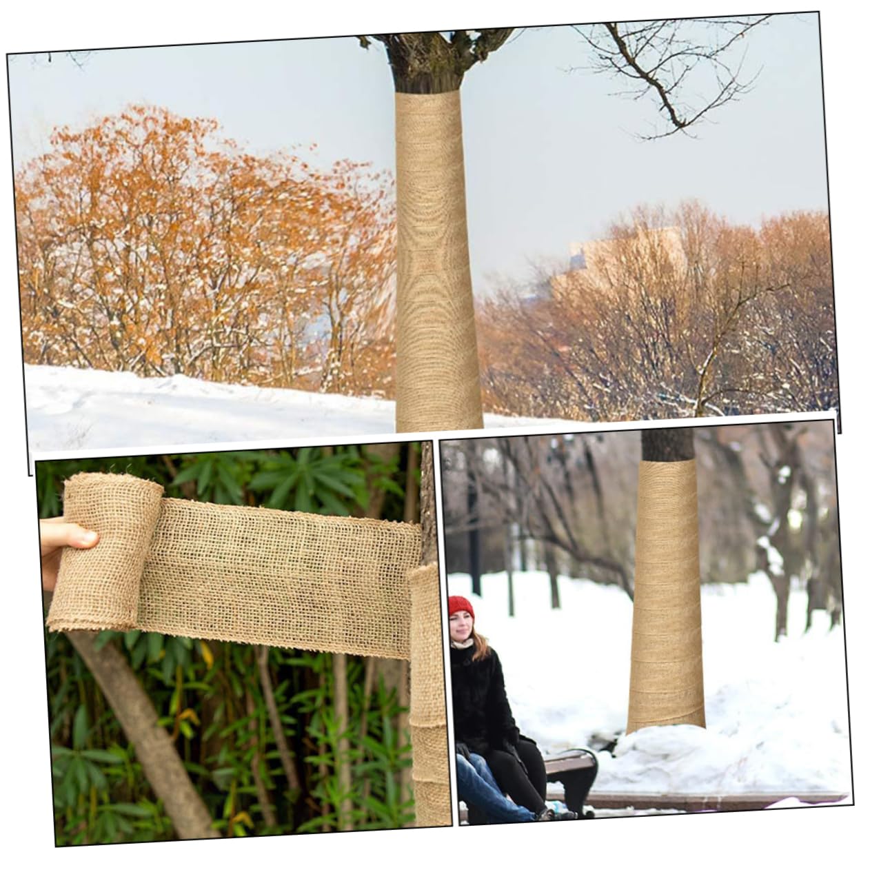 YARNOW 5 di Pellicola Protettiva Traspirante per Tronchi D'albero in Iuta Antigelo per Piante