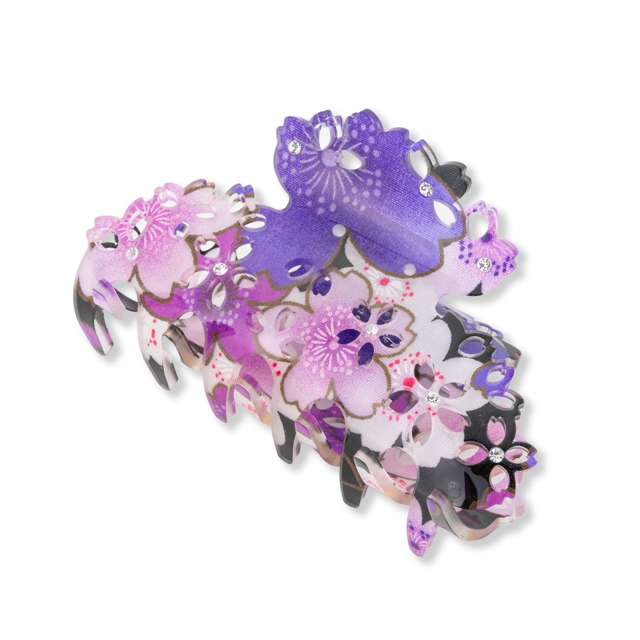 Hair Claw Clip for Women Girls Flower Banana Cute Kawaii Aesthetic Hair Clip for Thick Hair (182SAKURA Medium/Purple)