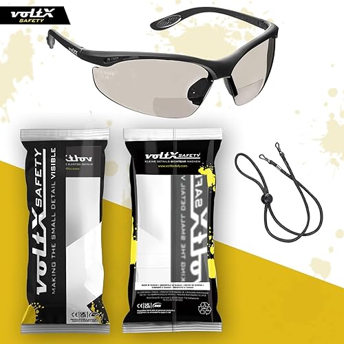 Miniatura 6 de voltX Gafas de seguridad bifocales de lectura 'CONSTRUCTOR' (espejo + lente interior y exterior de 3.5 dioptrías) ANSI Z87.1+ y CE EN166F,
