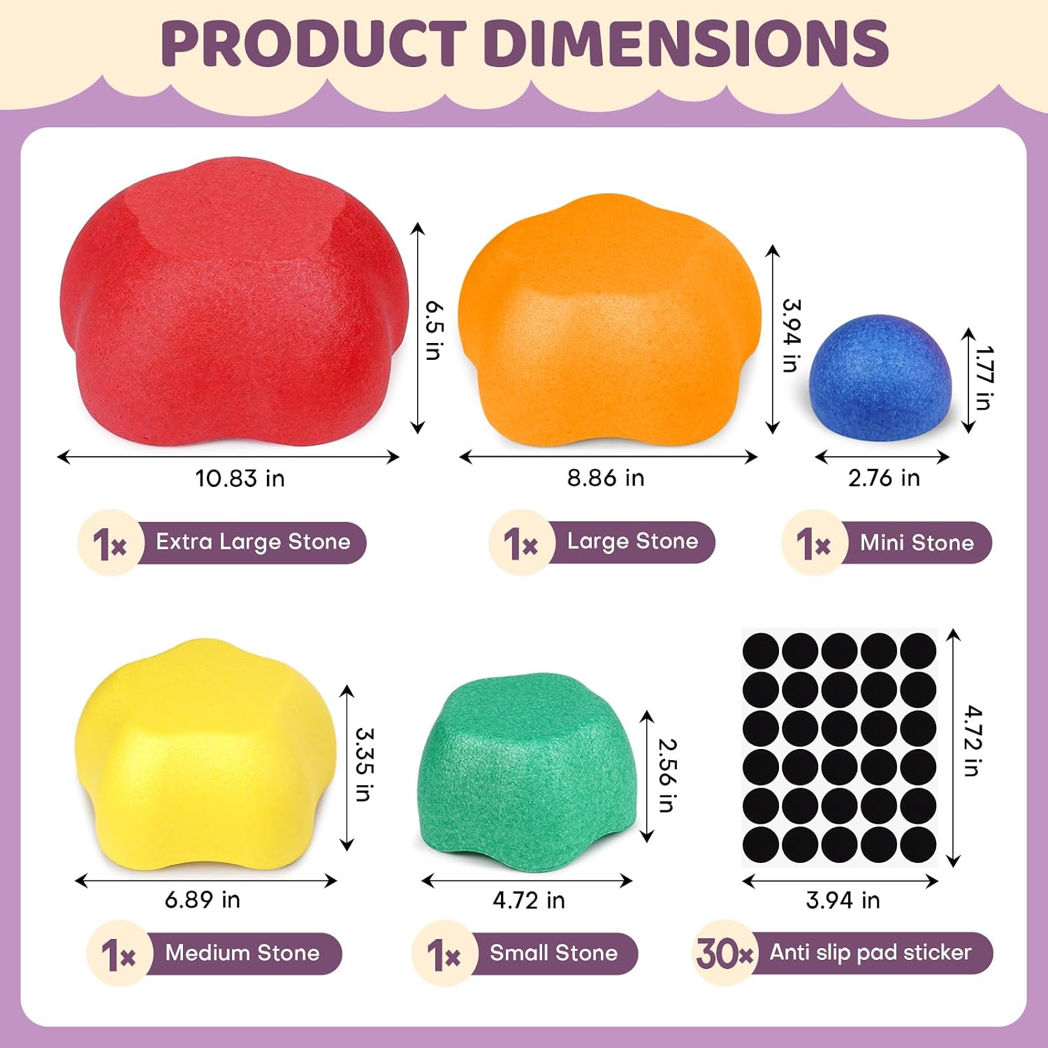 Flower Stepping Stones for Kids 5 Pack, Rainbow Color Balance Toys with Anti-Slip Base, Sensory Obstacle Course Game for Age 3-6 Year Old, Stackable Indoor Outdoor Playset, Kids Birthday Gift