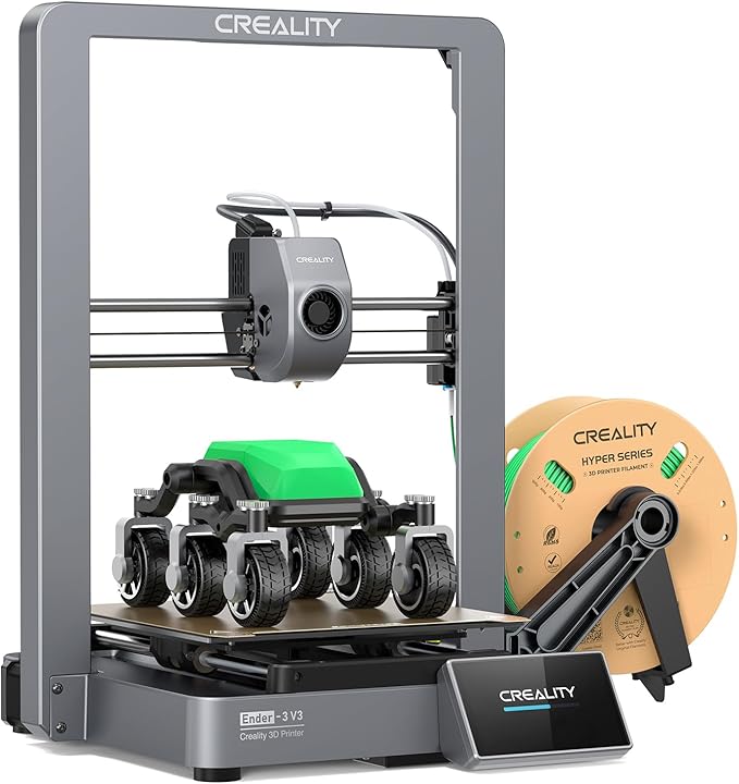 Creality Impresora 3D Ender-3 V3, Velocidad de impresión de 600 mm/s, impresión rápida CoreXZ FDM Impresiones 3D, nivelación automática, extrusora Directa de Doble Marcha, Boquilla Tri-Metal
