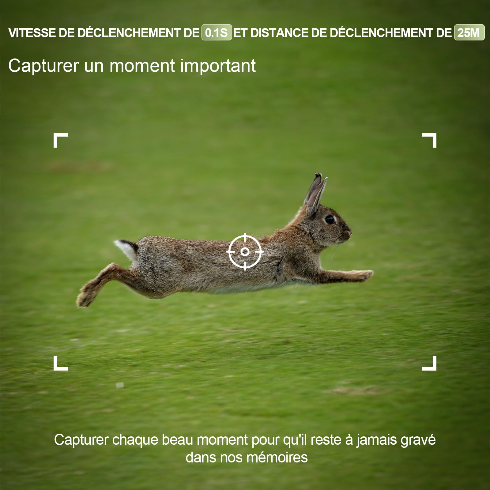 Camera de Chasse, Camera Chasse WiFi 4K/60MP Full HD, Détecteur de Mouvement, Vision Nocturne, Temps de Déclenchement de 0,1S, Caméra IR Pour Animaux Sauvages avec Carte SD 32GB & Lecteur de Cartes