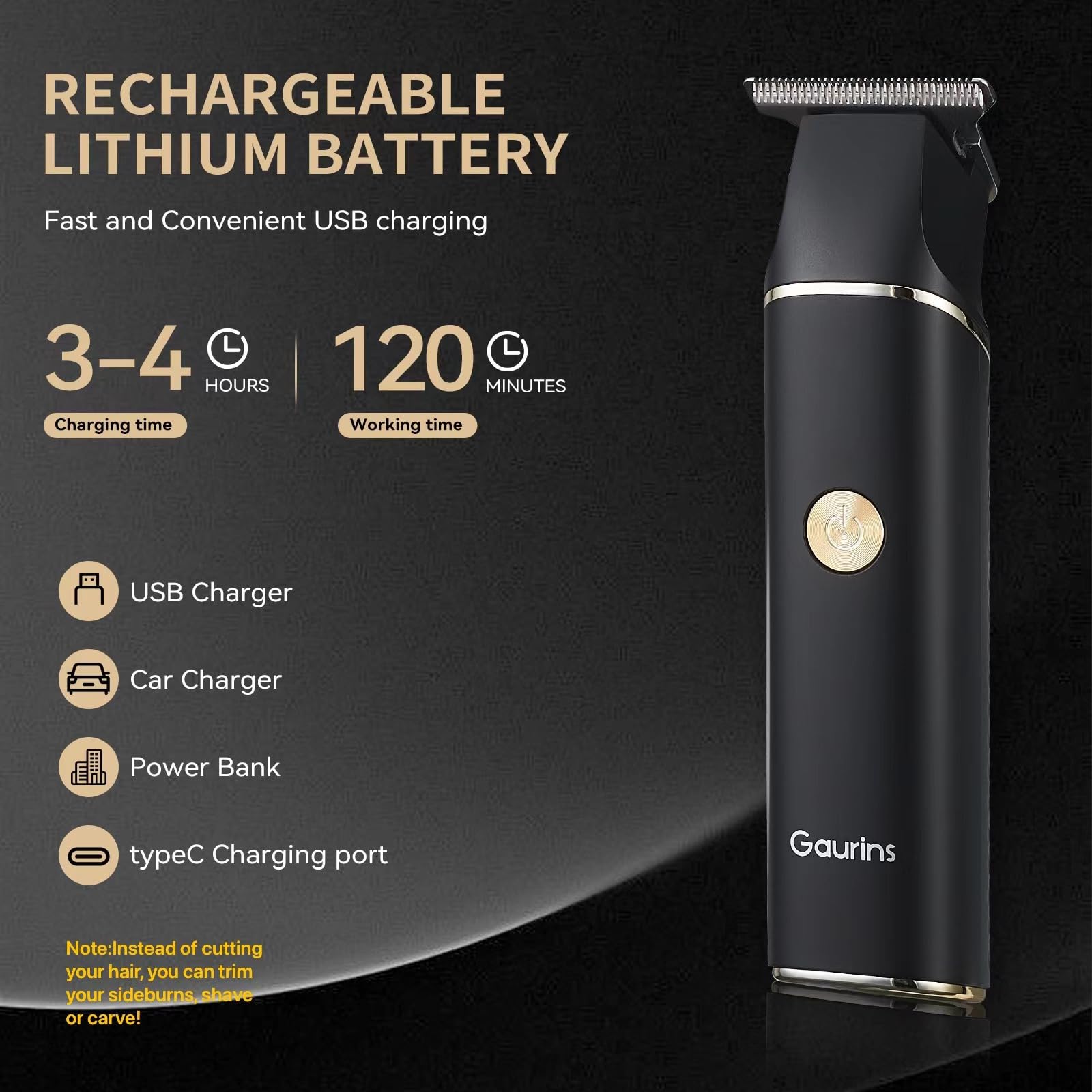 Professional Mens Hair Clippers Zero Gapped Cordless Hair Trimmer