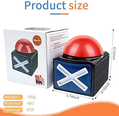 Miniatura 8 de KiViRap Zumbador de respuesta de juego con sonido, zumbador de programa de juegos, zumbador de juego con luces y cuestionario Got Talent Buzzer,