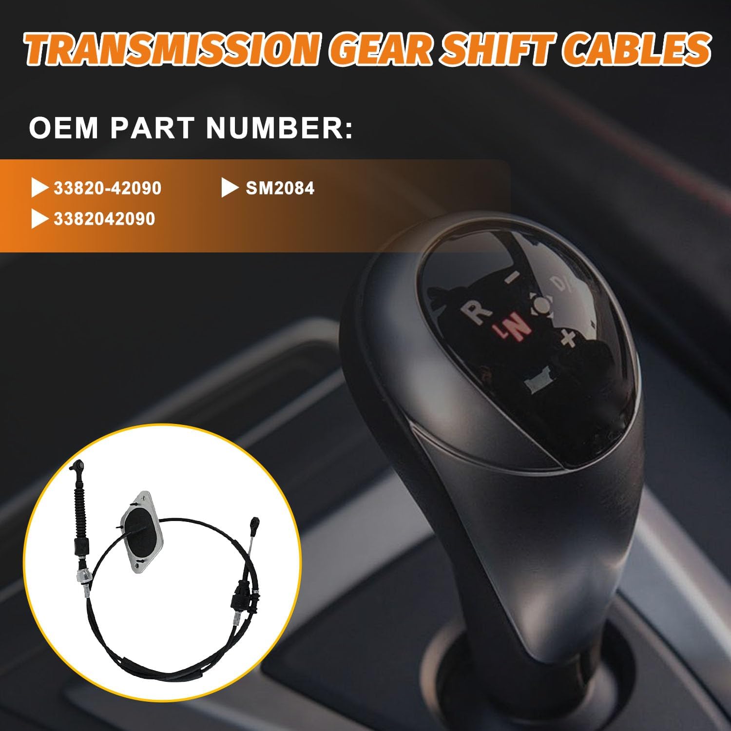 33820-42090 Automatic Transmission Shift Cable Compatible With Toyota RAV4 2001-2005,Gearshift Control Lever Selctor Cable Replace 3382042090 SM2084