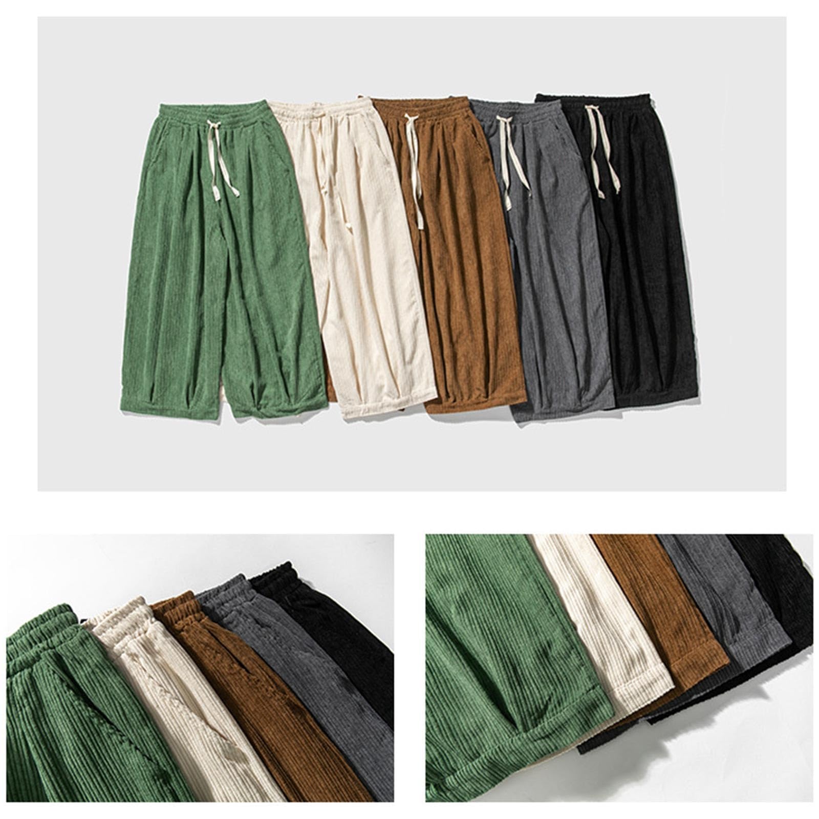 Pantalones de pana para hombre, pantalones chinos de talla grande, corte regular, pantalones de pierna ancha, moda, transpirables, pantalones casuales, elegantes, pantalones rectos cómodos, cintura