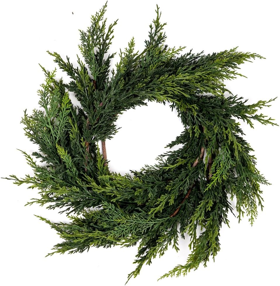 Christmas Cedar Garland,2Pcs 6ft Real Touch Cedar Pine Garland for Mantle Fireplace Outdoor Indoor Christmas Decorations - Image 7