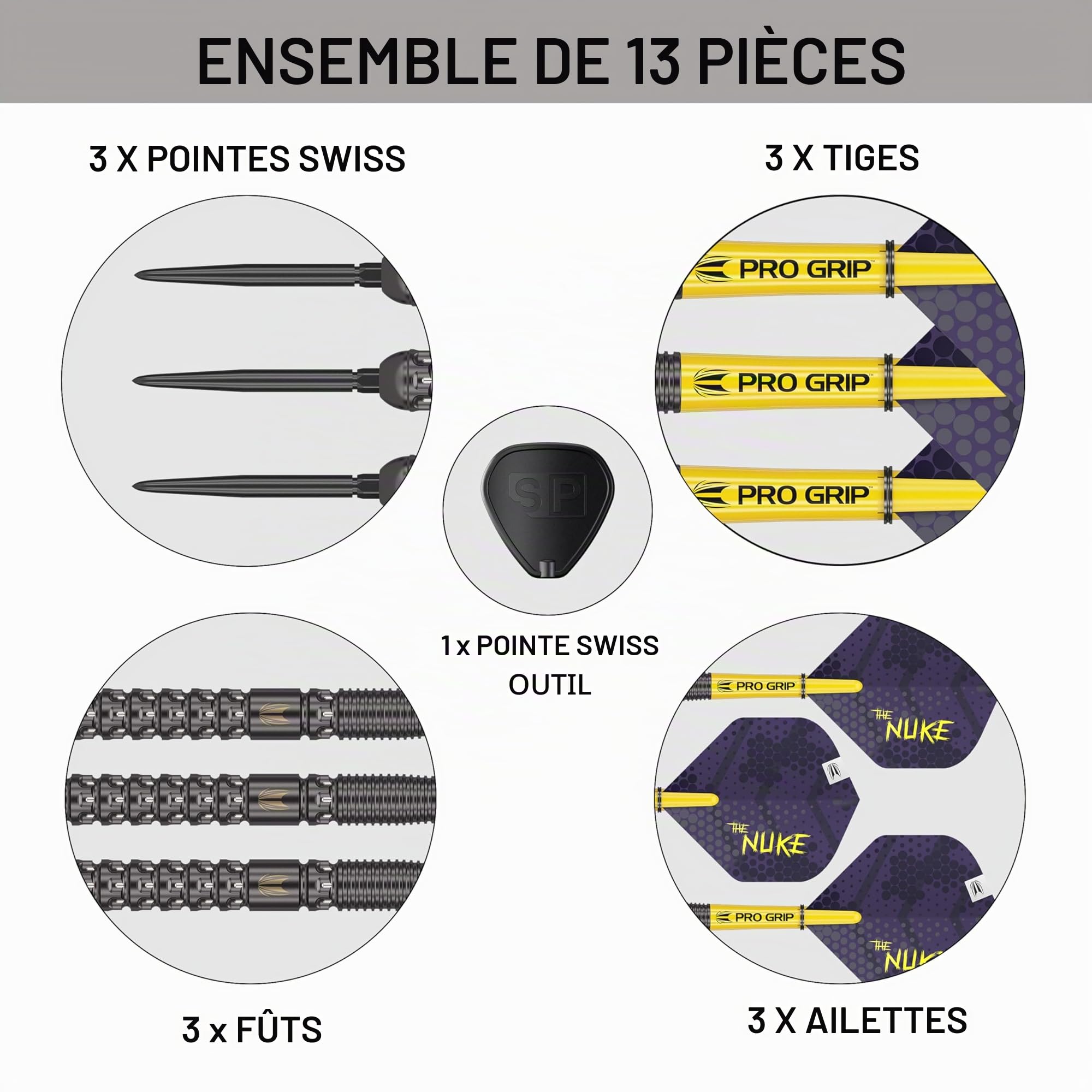 Target Darts Luke Littler G1 Fléchettes en Tungstène 90% Pointe Acier 22G 23G 24G