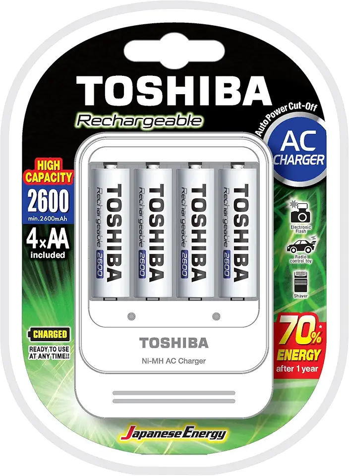 Carregador de Pilhas AA/AAA TNHC-6GAE4 CB c/ 4 AA Toshiba