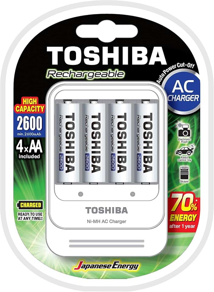 Carregador de Pilhas AA/AAA TNHC-6GAE4 CB c/ 4 AA Toshiba