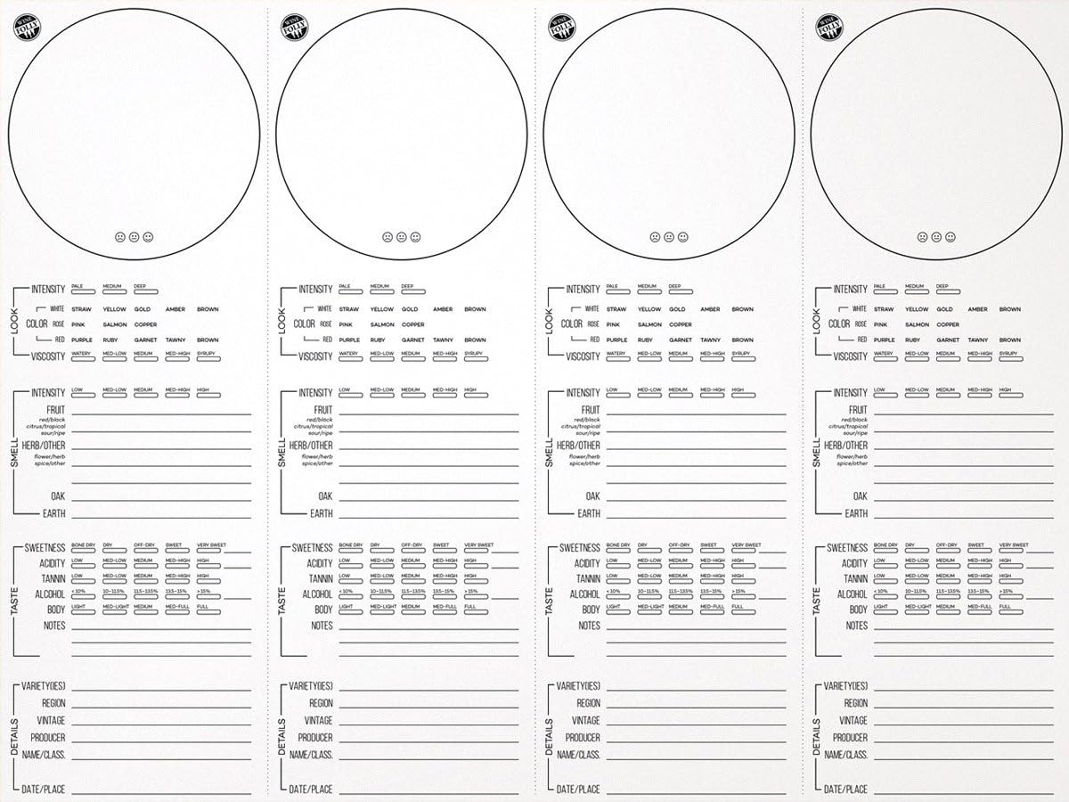Wine Folly Tasting Placemats – 20-Pack Disposable Note-Taking Mats (12"x16") | Guided Wine Tasting Notes with Aroma Wheel | Perfect for Wine Parties & Classes
