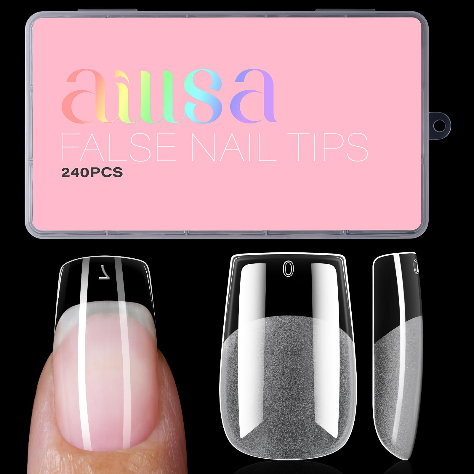 AILLSA Almond Fake Nails - Matte Gel Nail Tips -11