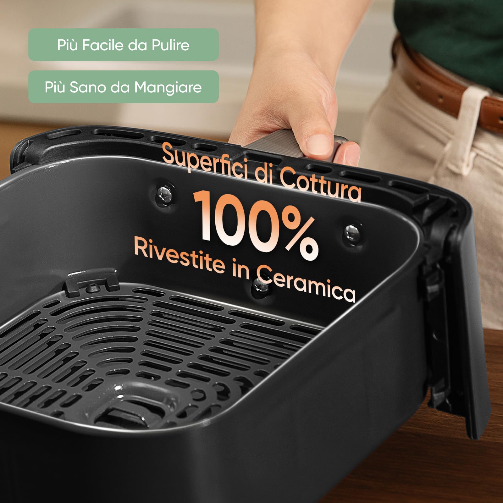 COSORI Turbo Tower Pro Friggitrice ad Aria 10,8L Doppio Cestello, Rivestimento Ceramico No PFAS, Cottura a 3 Livelli con Doppia Resistenza, 2630W, 7 Funzioni, 2 Motori DC, 50+ Ricette Online, DC112
