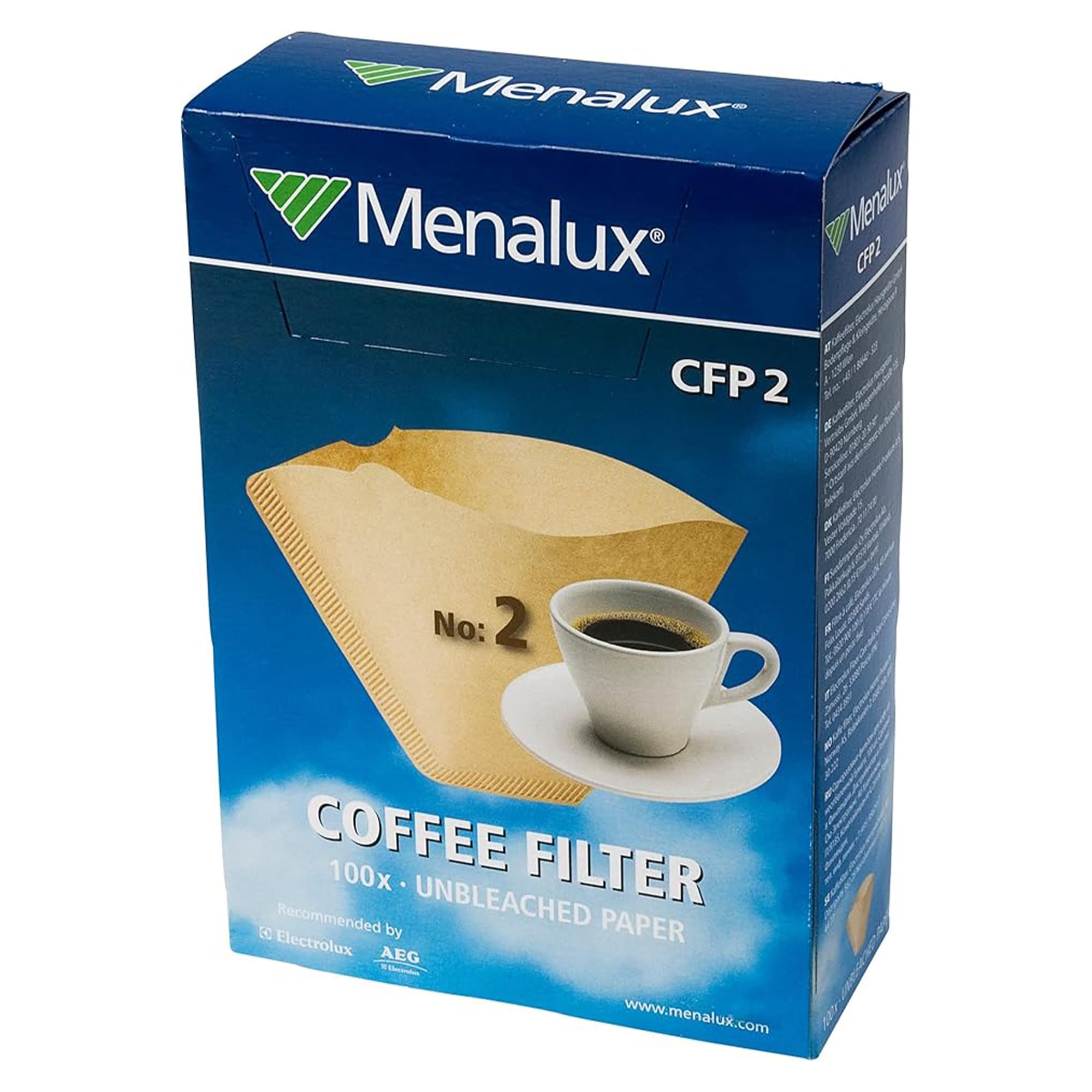 Menalux CFP2 - 100 Filtros de papel 1x2 para cafetera de goteo-image