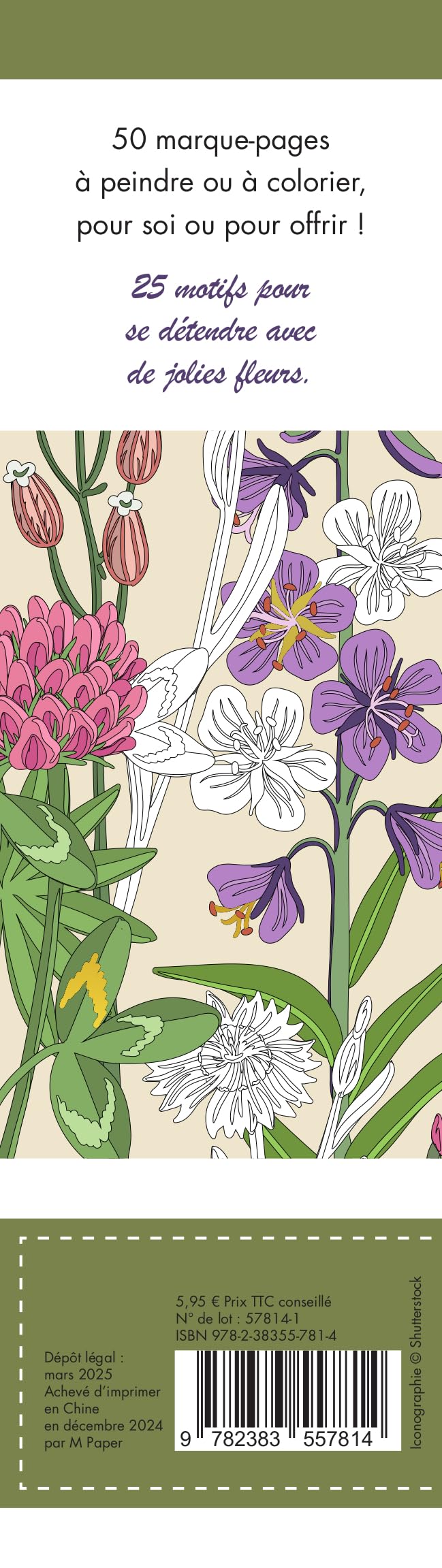 Botanica: 50 marque-pages à peindre ou à colorier