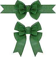 Vista 19 de 2 Piezas Lazos de Arpillera Prefabricados Hechos a Mano con Cinta con Alambre Negro para Coronas Decoraciones de Árbol Envoltura de Regalo