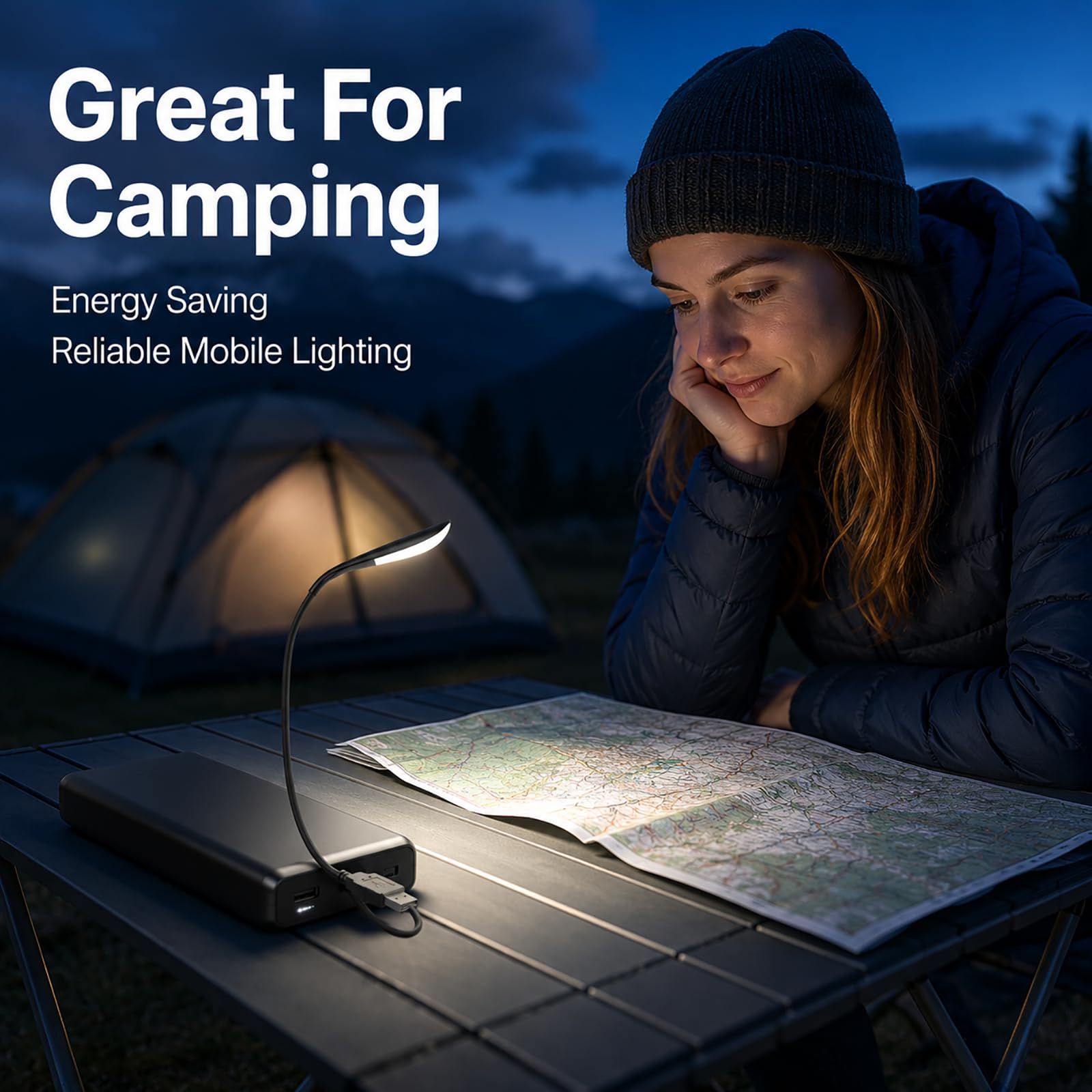 USB Lampe, Dimmbare USB Lampe Mini-LED-Licht Laptop PC, flexible Schwanenhalslampe 14 LED-Perlen, 3-stufige Helligkeit, Touch-Ein/Aus-Schalter, tragbar, augenfreundlich,Lesen, Notebook, Nachtlicht