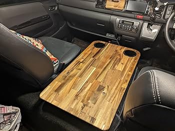 ハイエースワイド　センターコンソールテーブル　車中泊　キャンプ Amazon.co.jp: ハイエース ワイド用センターコンソールテーブル