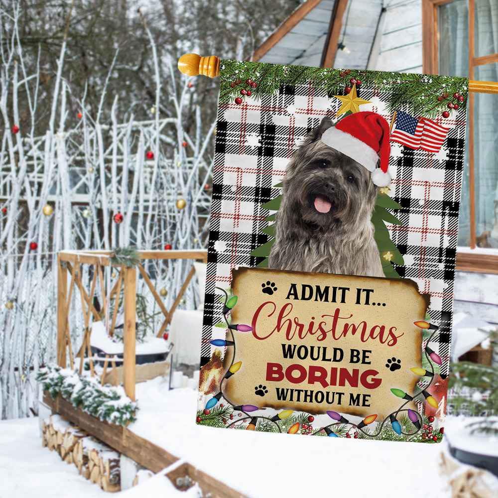 Weihnachts-Hundehaus-Flagge, Doppelseitig, Jute - Festliche Outdoor-Deko Mit Frohe Weihnachtsbäumen Motiv