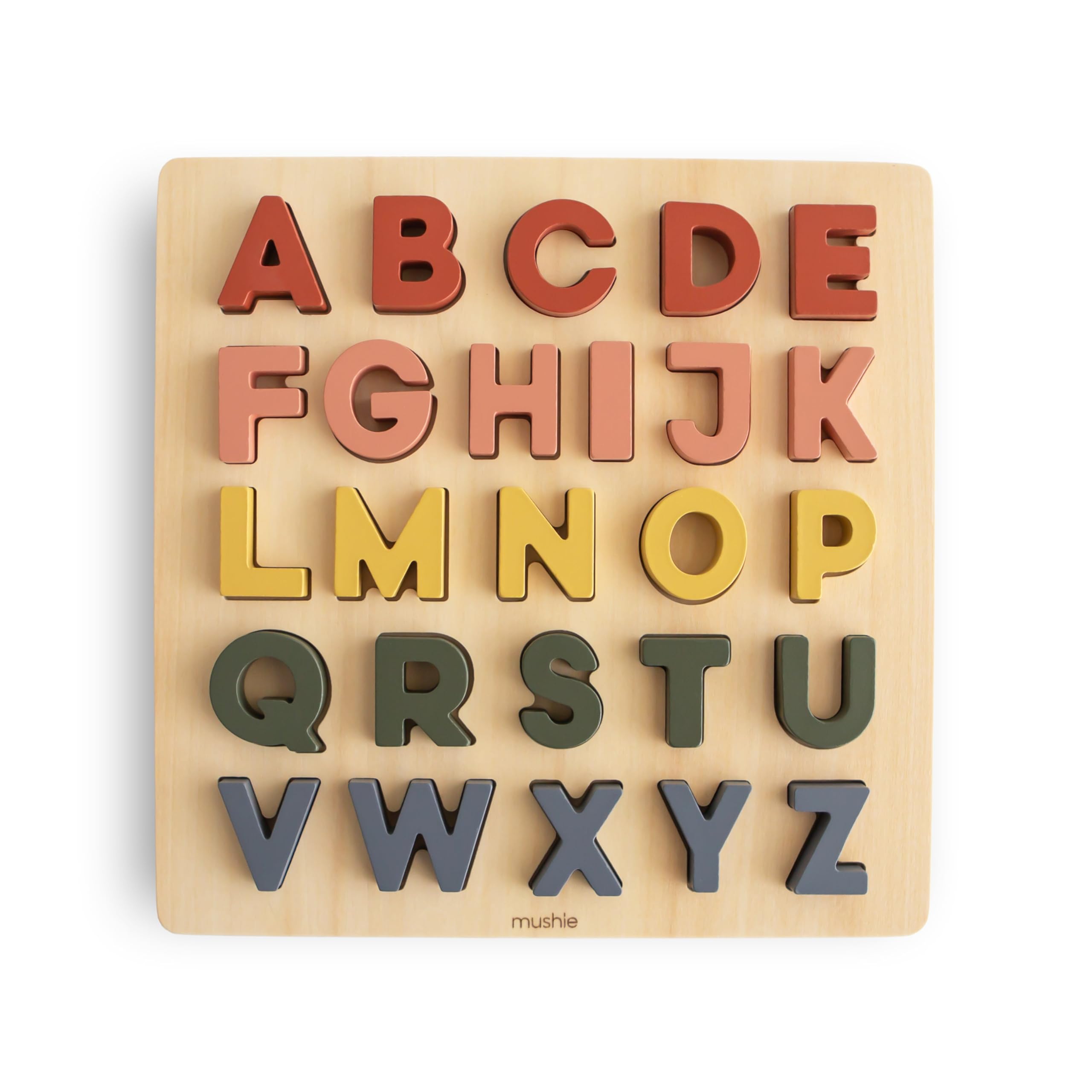 Amazon.com: mushie Wooden Alphabet Puzzle | for Kids 3 Years+