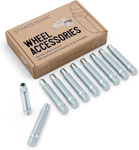 Miniatura 5 de 20 piezas de conversión de pernos de rueda negros de 12 x 1.5 a 12 x 1.5, longitud del vástago de 1.299 in - Compatible con BMW 128i 135i 318i 320i