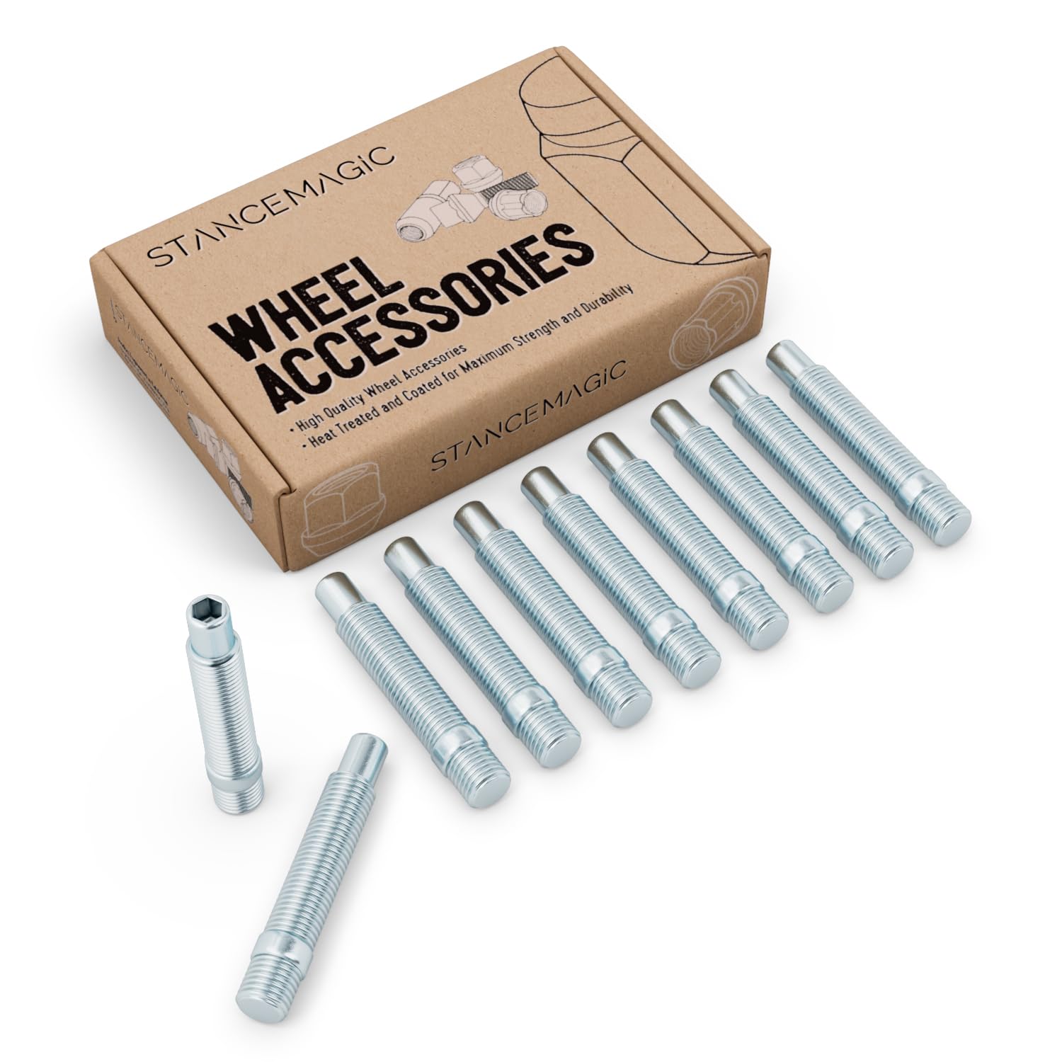 Amazon.com: 20pcs Extended Silver Wheel Stud Conversion - 12x1.5