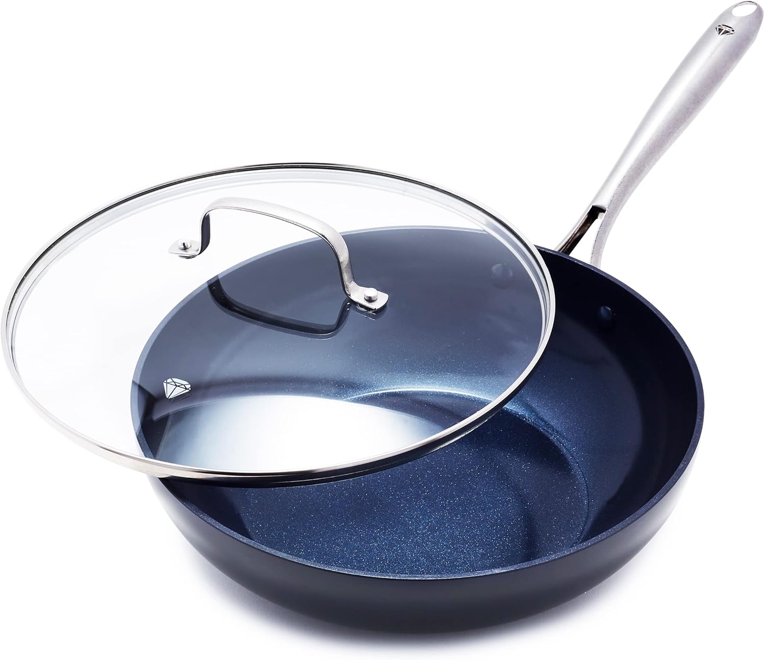 Blue Diamond Cookware Hard Anodized Ceramic Nonstick, 10" Frying Pan Skillet, PFAS-Free, Dishwasher Safe, Oven Safe, Grey - Thumbnail 2